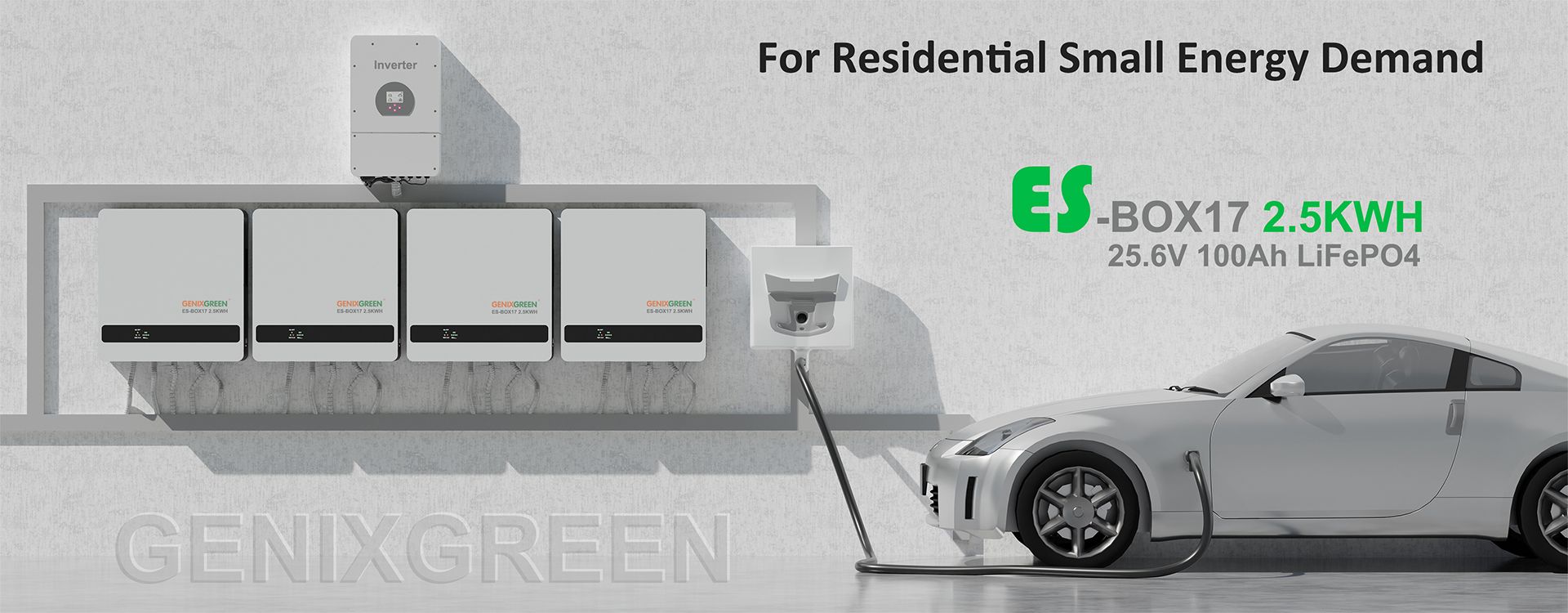 25.6V 2.5KWH ES-BOX17 LiFePO4 Wall-Mounted Home Energy Storage Battery