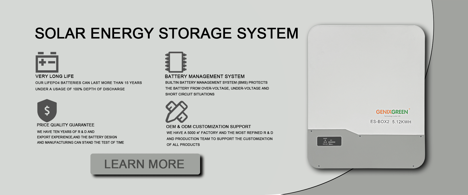 5kw ES BOX2 whole house battery backup solar powerwall