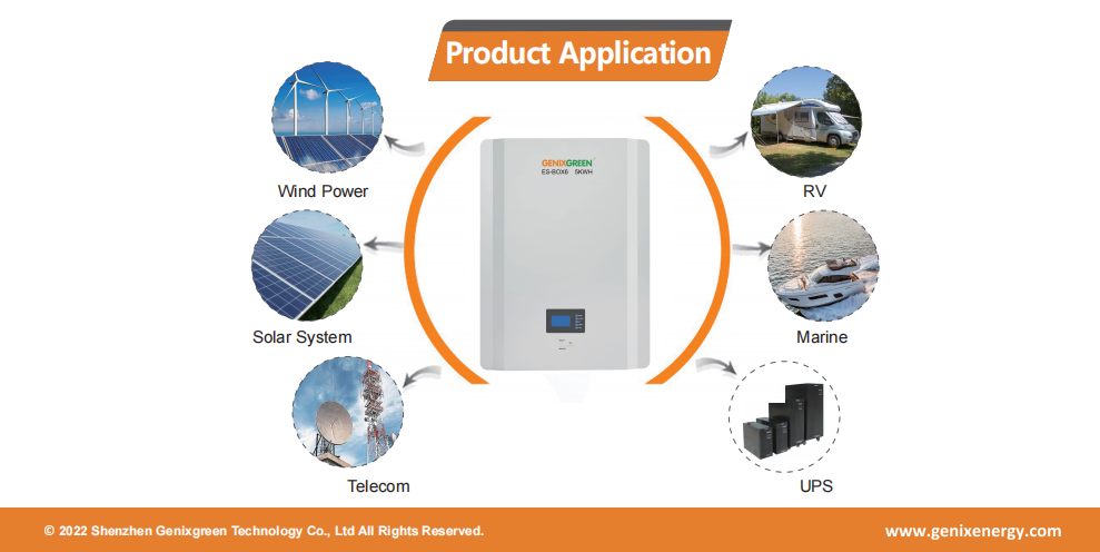 10kwh ES-BOX6 rechargeable lithium ion cells battery