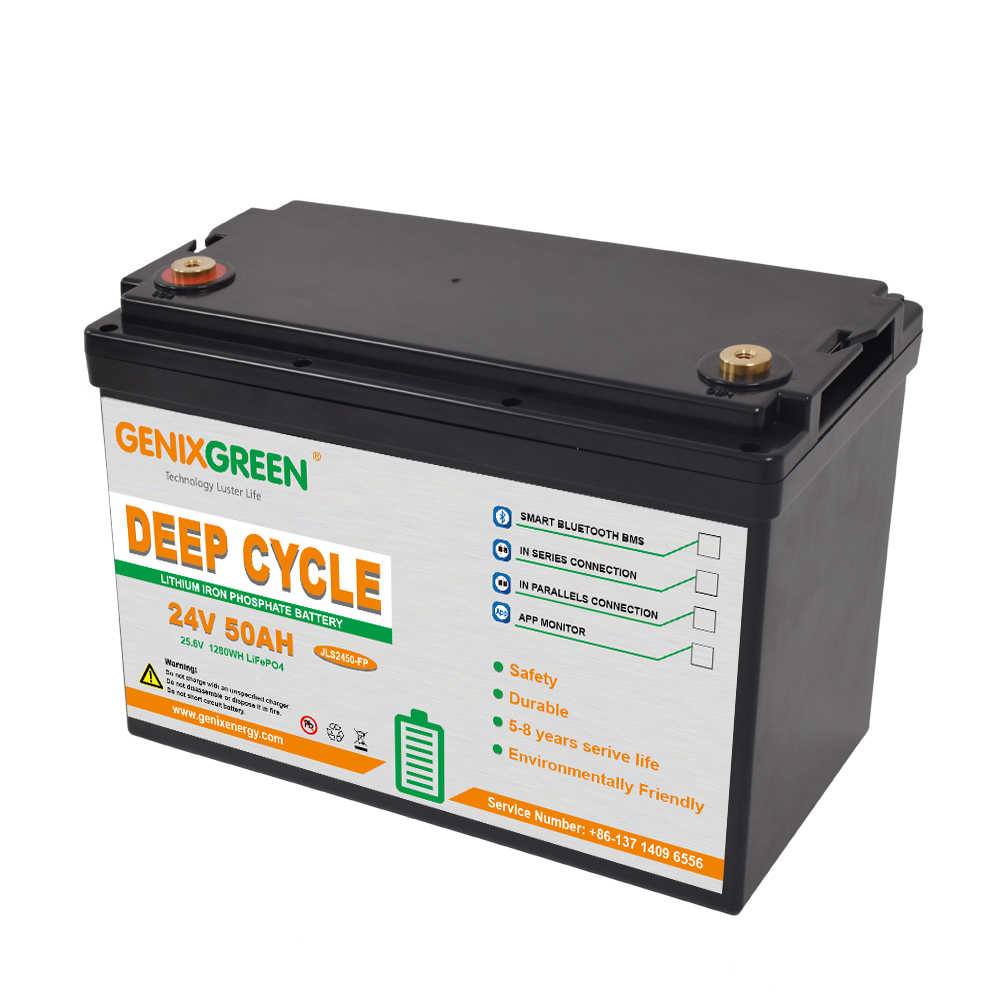 24V 50Ah LiFePO4 Deep Cycle Rechargeable Battery