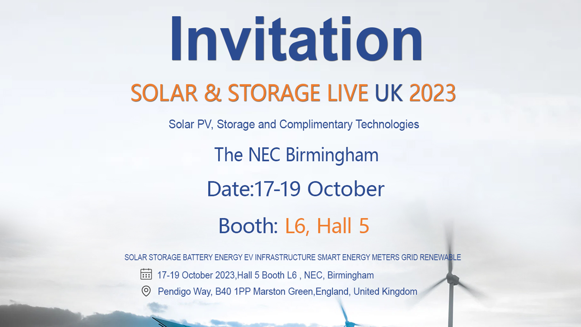 GENIXGREEN New Energy Lithium Battery Company Invites You to SOLAR&STORAGE LIVE UK 2023