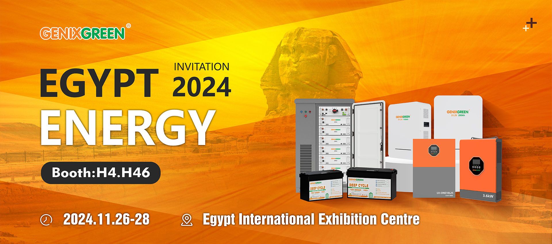 Welcome to EGYPT 2024 ENERGY: Discover GENIXGREEN's Lithium-Ion Innovations at Booth H4.H46